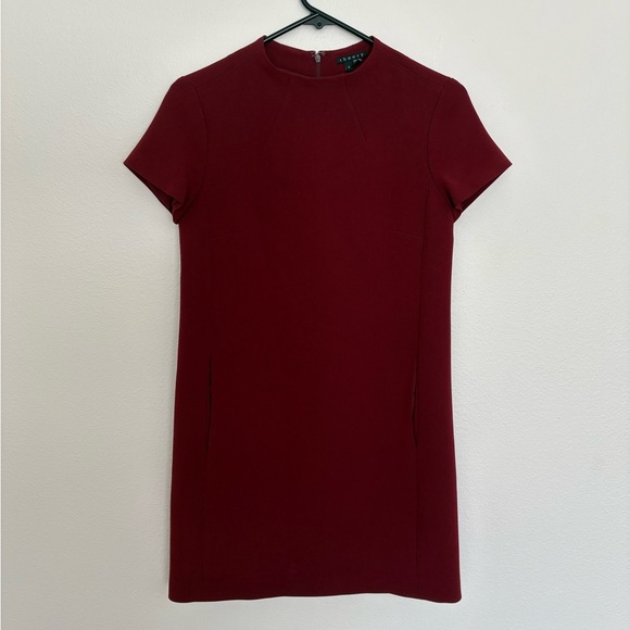 Theory Dresses & Skirts - Theory Burgundy Short Sleeve Shift Dress Size 0 USA Made